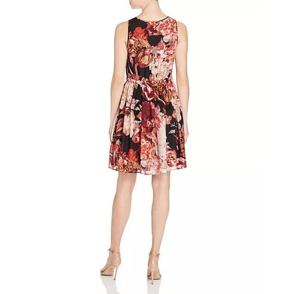 Elizabeth & James Floral Silk Chiffon Lined Mini Dress A-Line Smocked - Picture 5 of 10